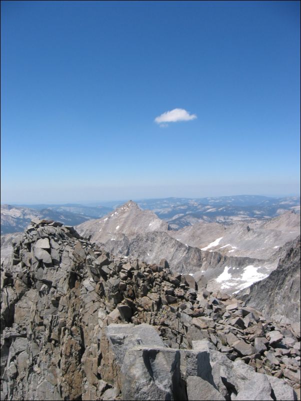 2005-08-20 Lyell (33) Pano1o Florence Peak and a little bit of Half Dome visible on right and El Capitan on left
